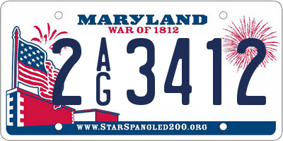 MD license plate 2AG3412
