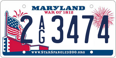 MD license plate 2AG3474