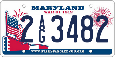 MD license plate 2AG3482