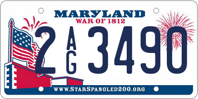 MD license plate 2AG3490