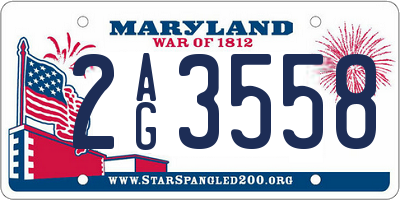 MD license plate 2AG3558
