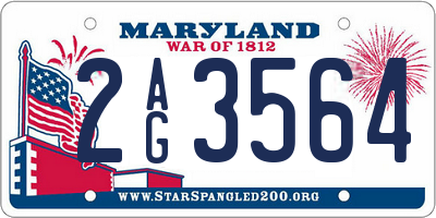 MD license plate 2AG3564