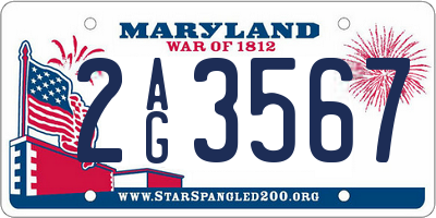 MD license plate 2AG3567