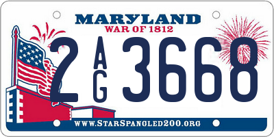 MD license plate 2AG3668