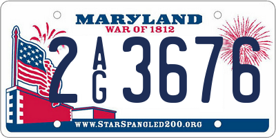 MD license plate 2AG3676