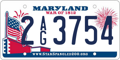 MD license plate 2AG3754