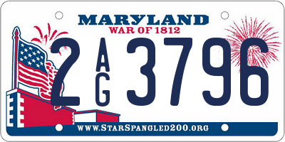MD license plate 2AG3796