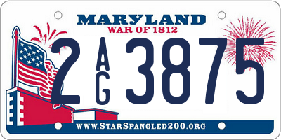 MD license plate 2AG3875