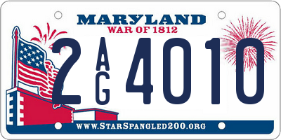 MD license plate 2AG4010