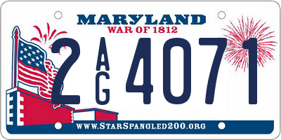 MD license plate 2AG4071