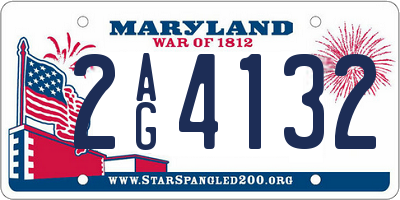 MD license plate 2AG4132