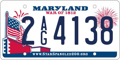 MD license plate 2AG4138