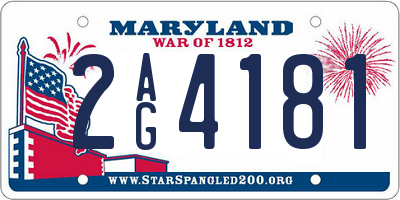 MD license plate 2AG4181
