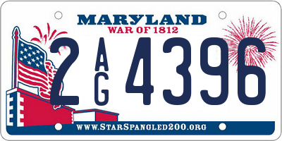 MD license plate 2AG4396