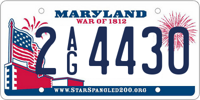 MD license plate 2AG4430