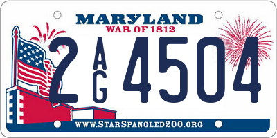 MD license plate 2AG4504