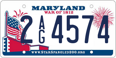 MD license plate 2AG4574