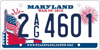 MD license plate 2AG4601