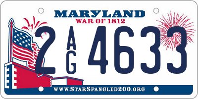 MD license plate 2AG4633