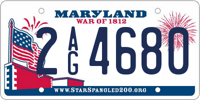 MD license plate 2AG4680