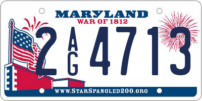 MD license plate 2AG4713