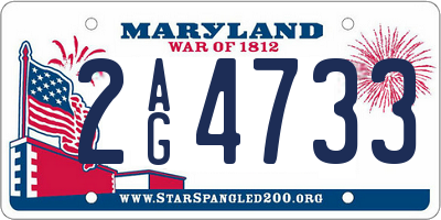 MD license plate 2AG4733