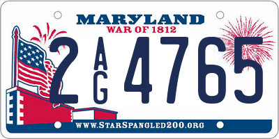 MD license plate 2AG4765