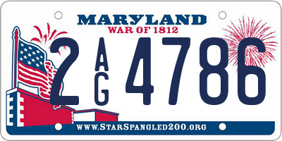 MD license plate 2AG4786