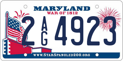 MD license plate 2AG4923