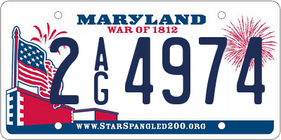 MD license plate 2AG4974