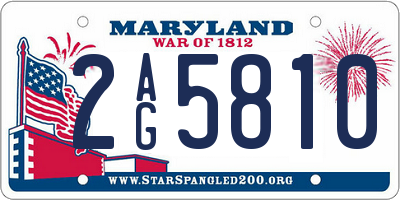 MD license plate 2AG5810