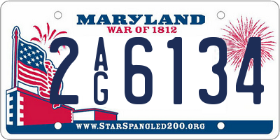MD license plate 2AG6134