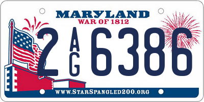 MD license plate 2AG6386