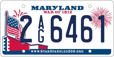 MD license plate 2AG6461