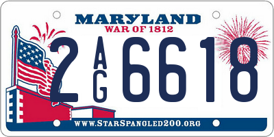 MD license plate 2AG6618
