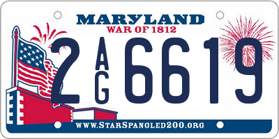 MD license plate 2AG6619