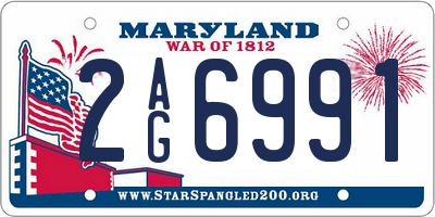 MD license plate 2AG6991