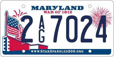 MD license plate 2AG7024