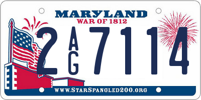 MD license plate 2AG7114