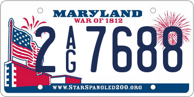 MD license plate 2AG7688