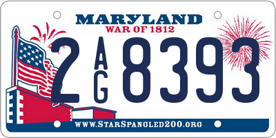 MD license plate 2AG8393