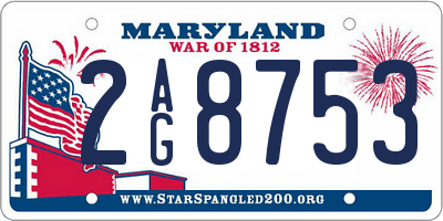 MD license plate 2AG8753