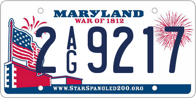 MD license plate 2AG9217