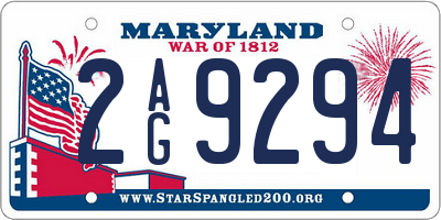 MD license plate 2AG9294