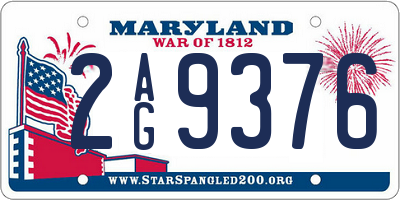 MD license plate 2AG9376