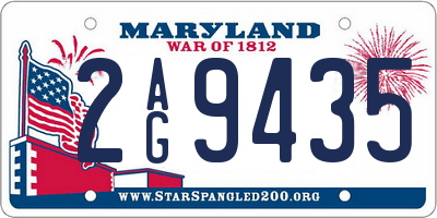 MD license plate 2AG9435