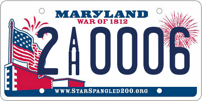 MD license plate 2AH0006