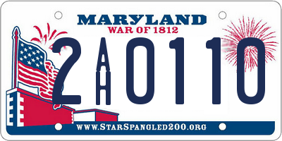 MD license plate 2AH0110