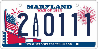 MD license plate 2AH0111