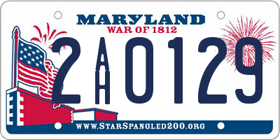 MD license plate 2AH0129